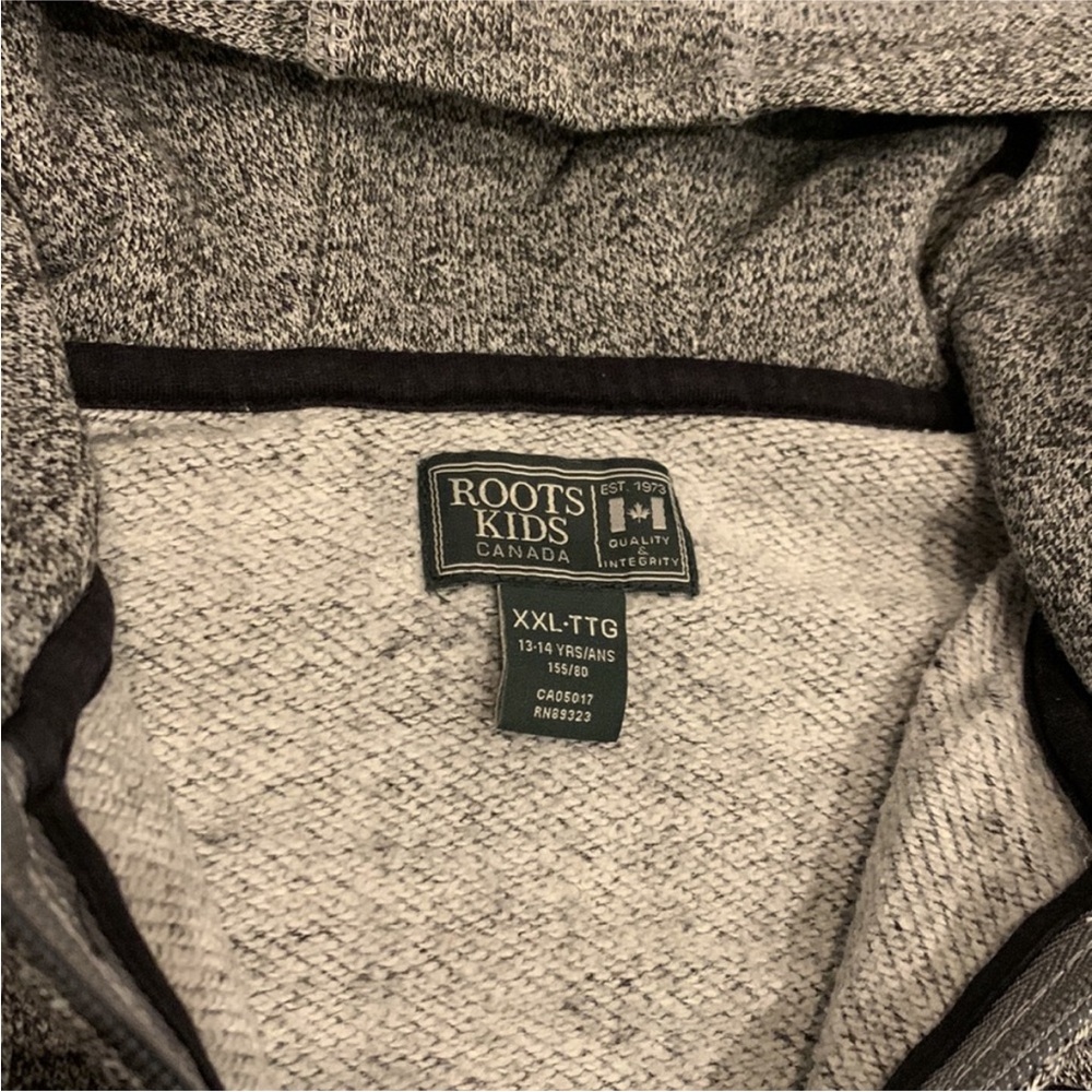 EUC Boys/Unisex Roots Salt & Pepper Speckled Full Zip Hoodie - size XXL (13/14) - Picture 4 of 16